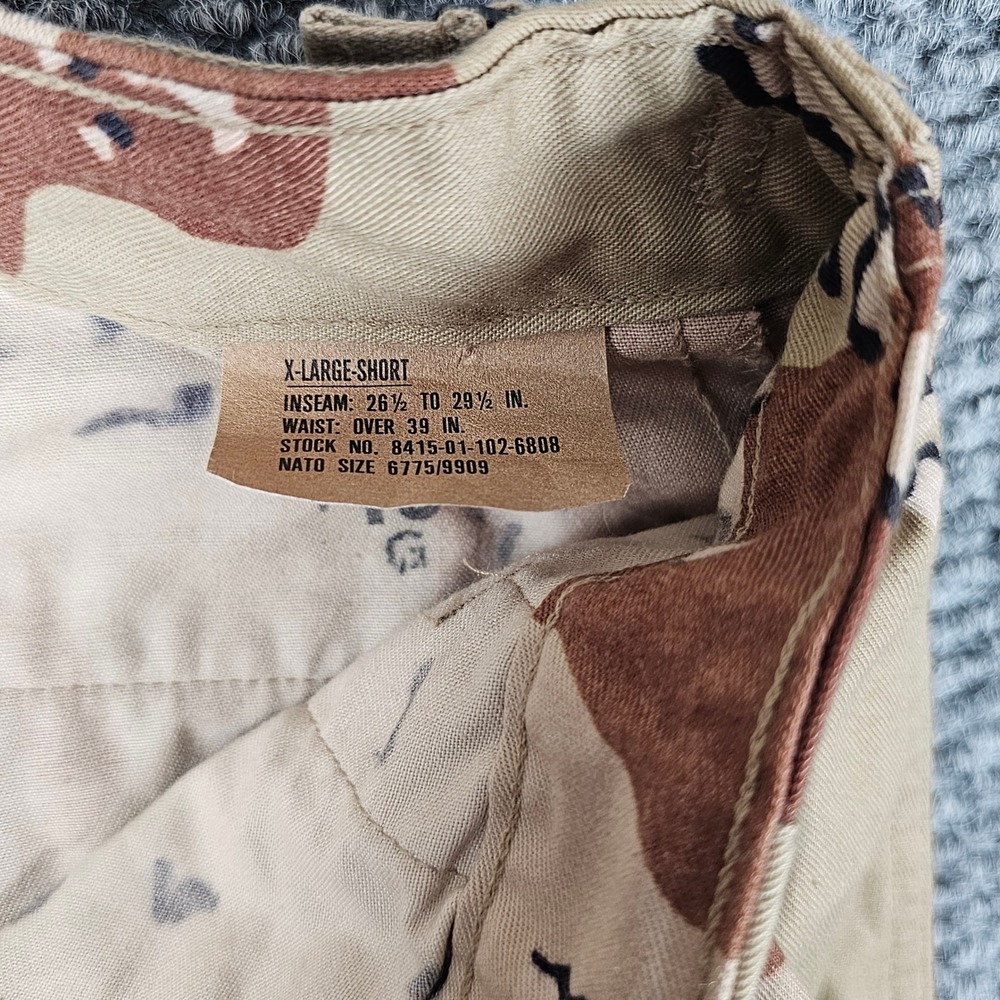 Vtg US Military Chocolate Chip Desert Camo Combat Cargo Pants Trousers XL 90's - Picture 8 of 9